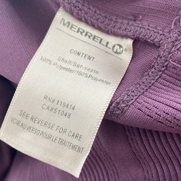 Merrell opti wick 1/4 zip Purple Ribbed Fitted long sleeve shirt size medium - Picture 9 of 10